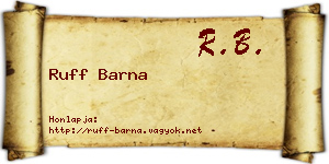 Ruff Barna névjegykártya